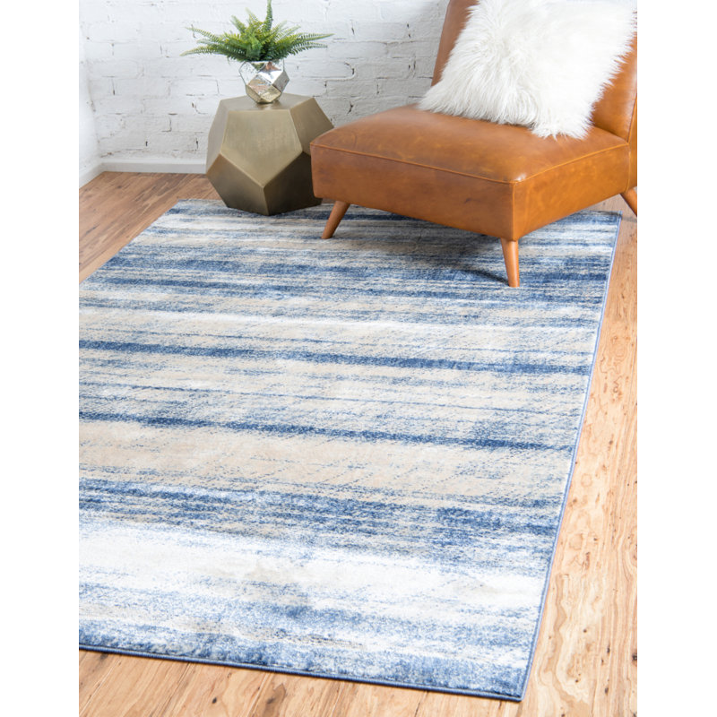 Williston Montross Striped Blue Area Rug & Reviews Wayfair